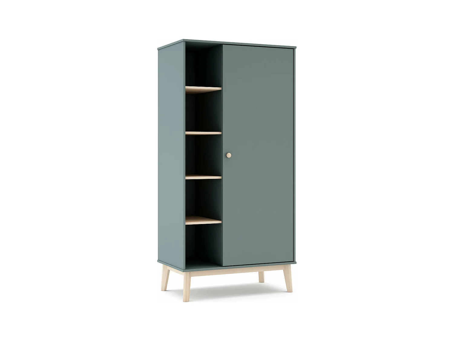 Armoire avec 1 porte et 4 étagères 90x181 cm