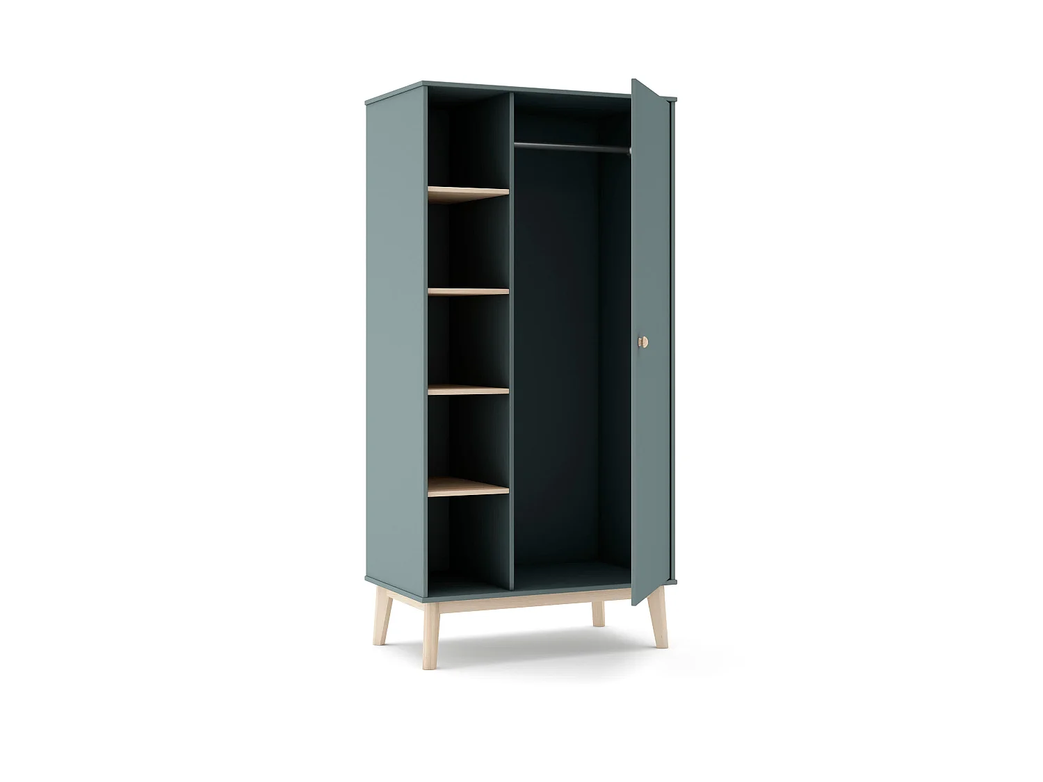 Armoire 1 porte et 5 niches ouvertes H181 cm - SIMON