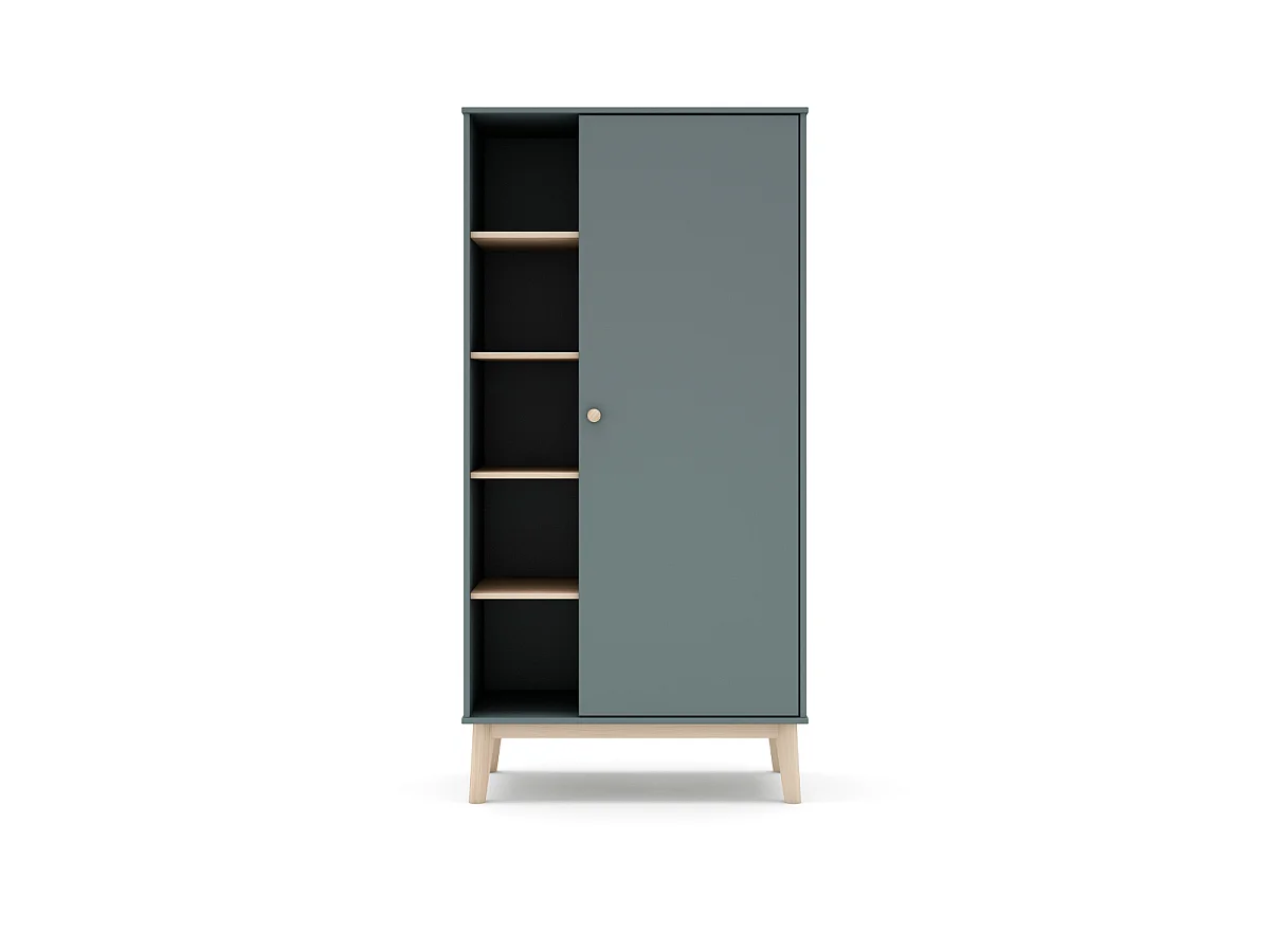 Armoire 1 porte et 5 niches ouvertes H181 cm - SIMON