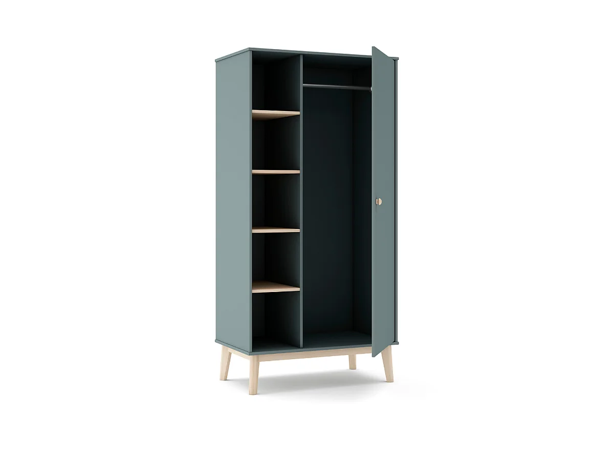 Armoire 1 porte et 5 niches ouvertes H181 cm - SIMON