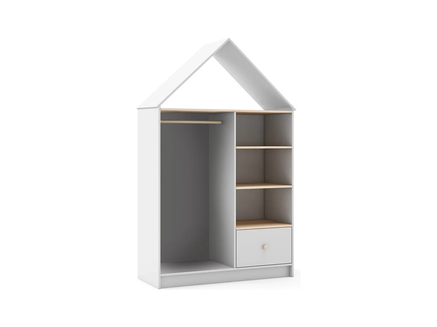 Armoire avec 3 compartiments et 1 tiroir 110x180 cm