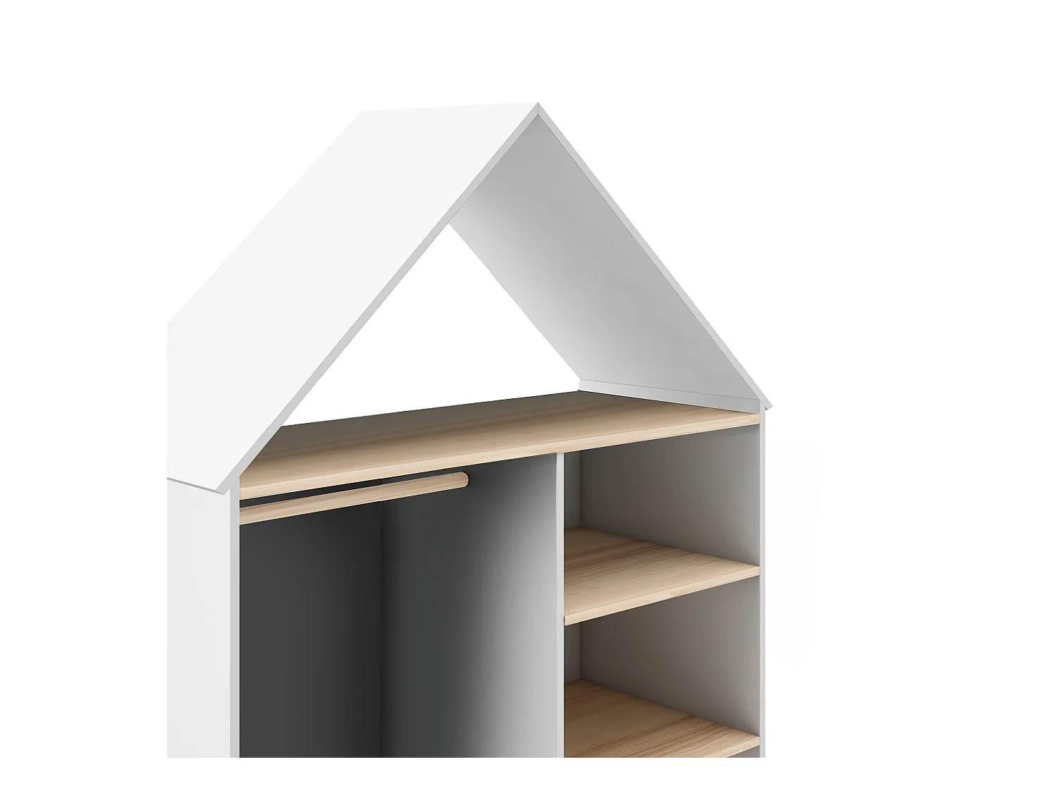 Armoire avec 3 compartiments et 1 tiroir 110x180 cm