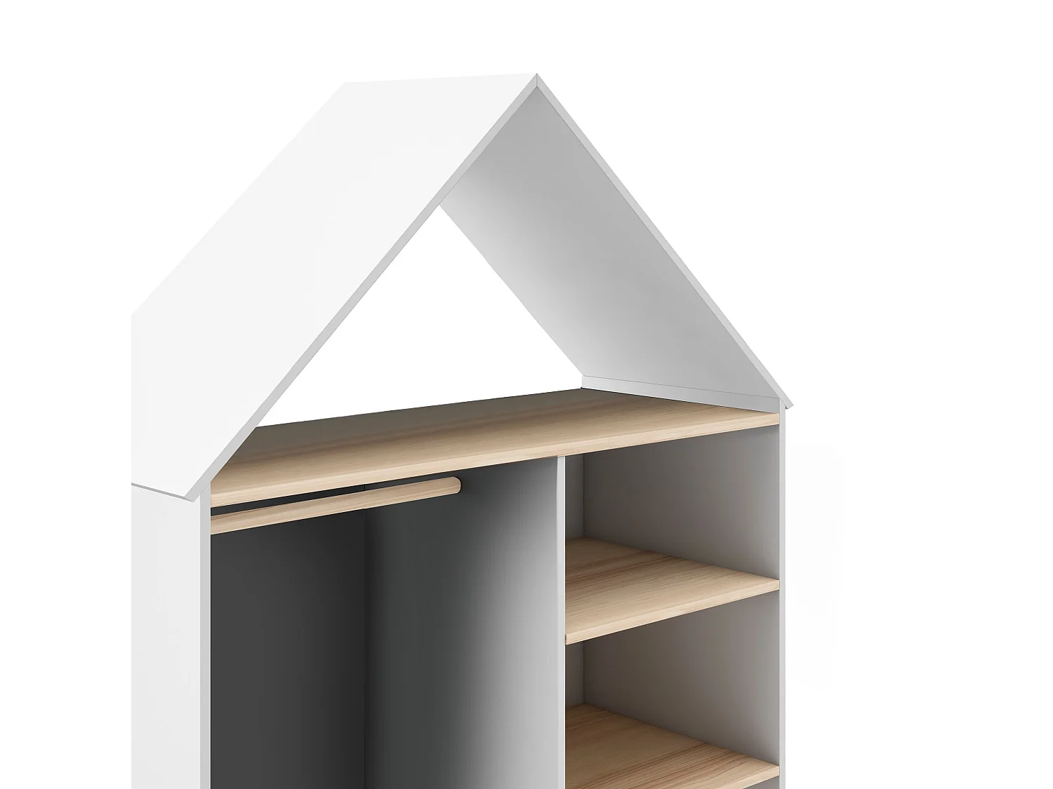 Dressing ouvert 3 niches, 1 tiroir et 1 penderie H180 cm - LÉONIE