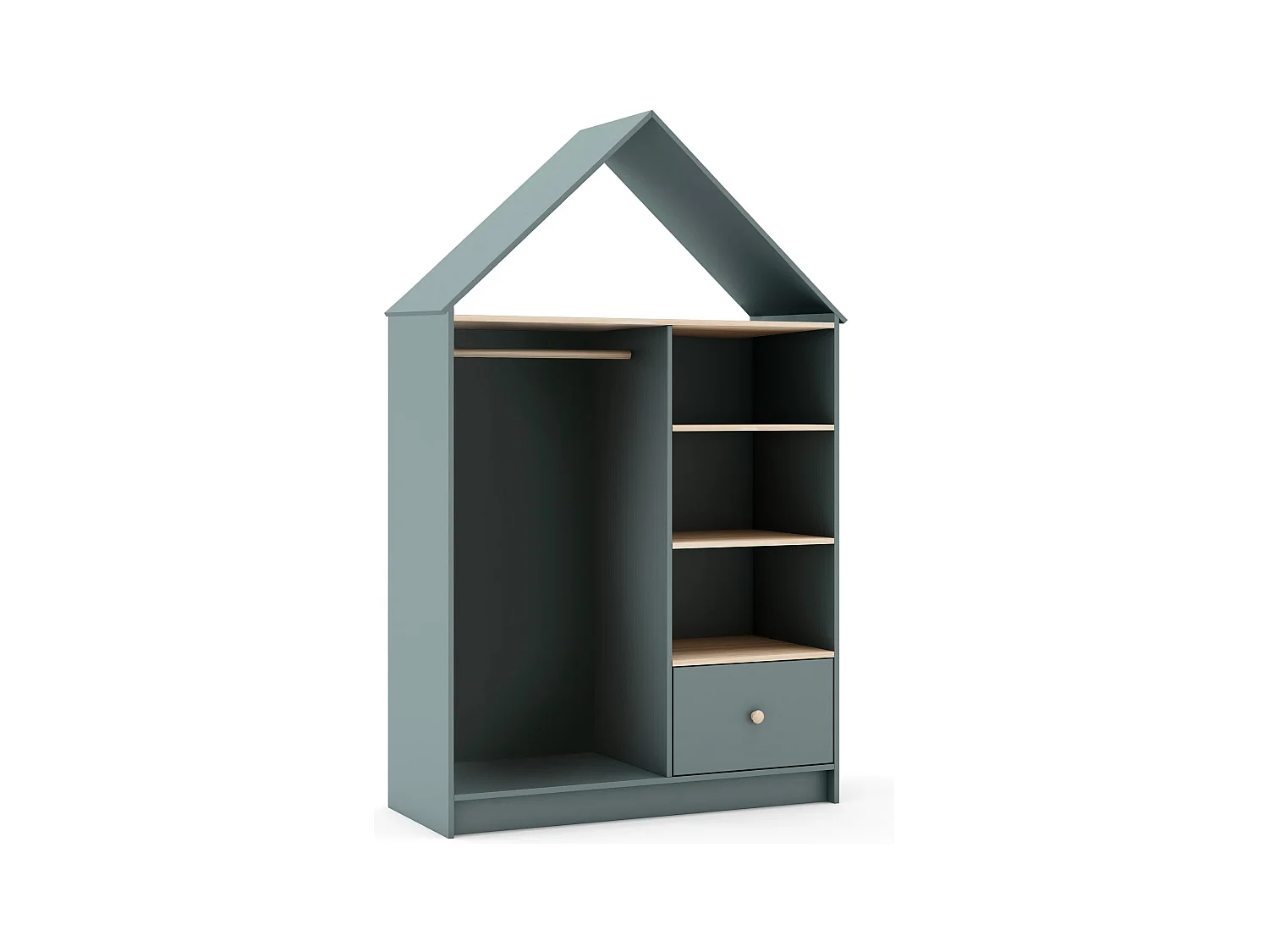 Kast met 3 vakken en 1 lade 110x180 cm