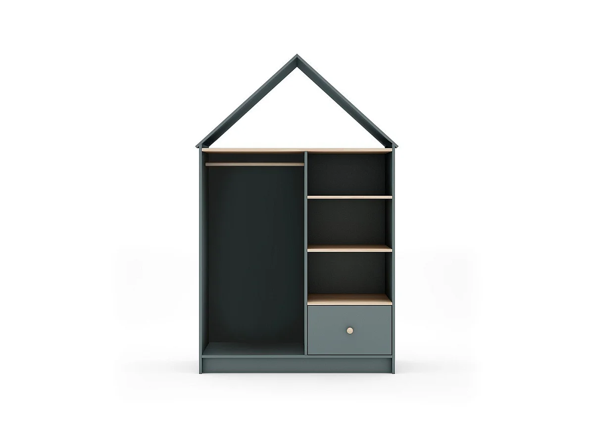 Dressing ouvert 3 niches, 1 tiroir et 1 penderie H180 cm LEONIE