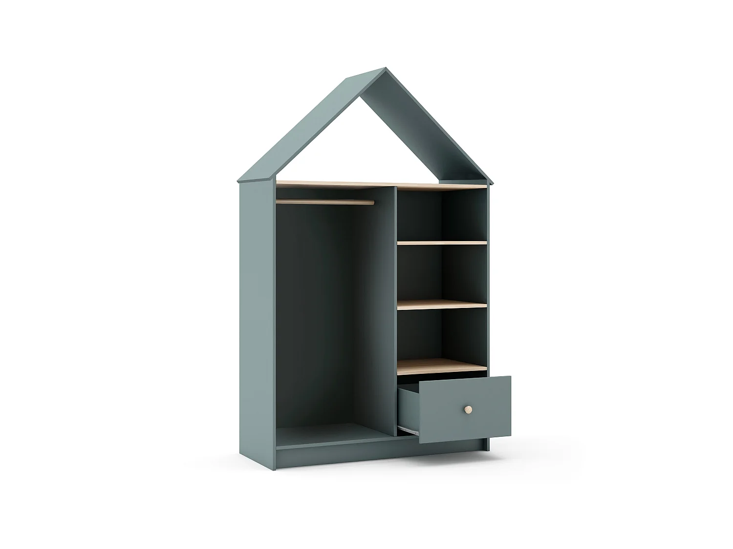 Dressing ouvert 3 niches, 1 tiroir et 1 penderie H180 cm LEONIE