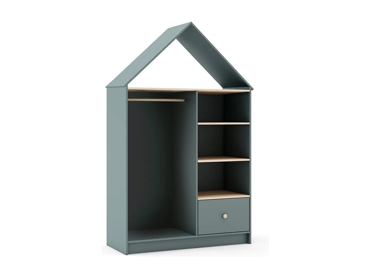 Dressing ouvert 3 niches, 1 tiroir et 1 penderie H180 cm LEONIE