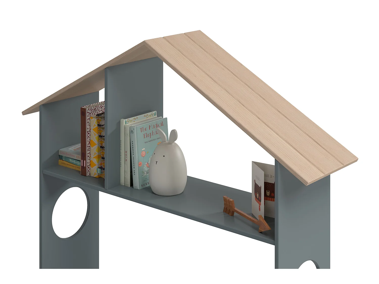 Lit simple avec étagère et coffre de rangement 216,5x153 cm