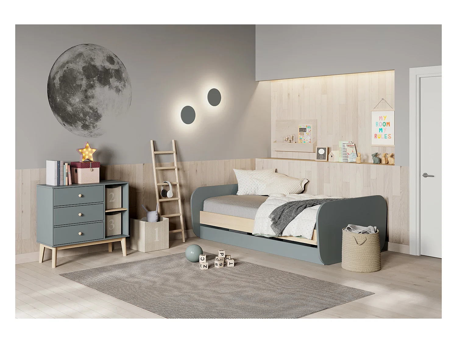 Doppio letto a ponte estraibile 205x103 cm