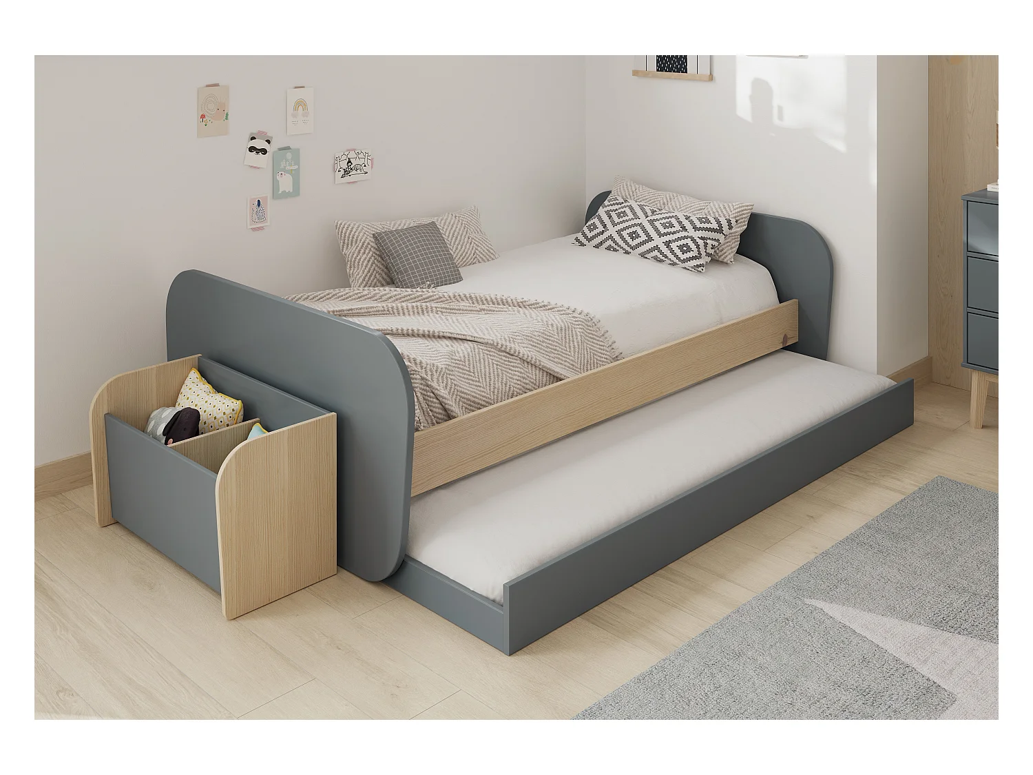 Doppio letto a ponte estraibile 205x103 cm