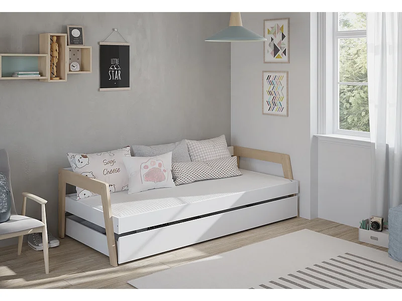 Lit pont gigogne double 208x96 cm