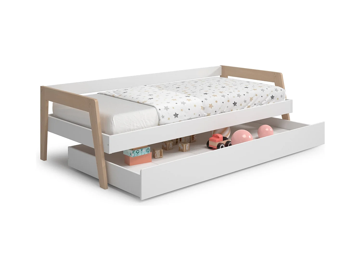 Doppio letto a ponte estraibile 208x96 cm