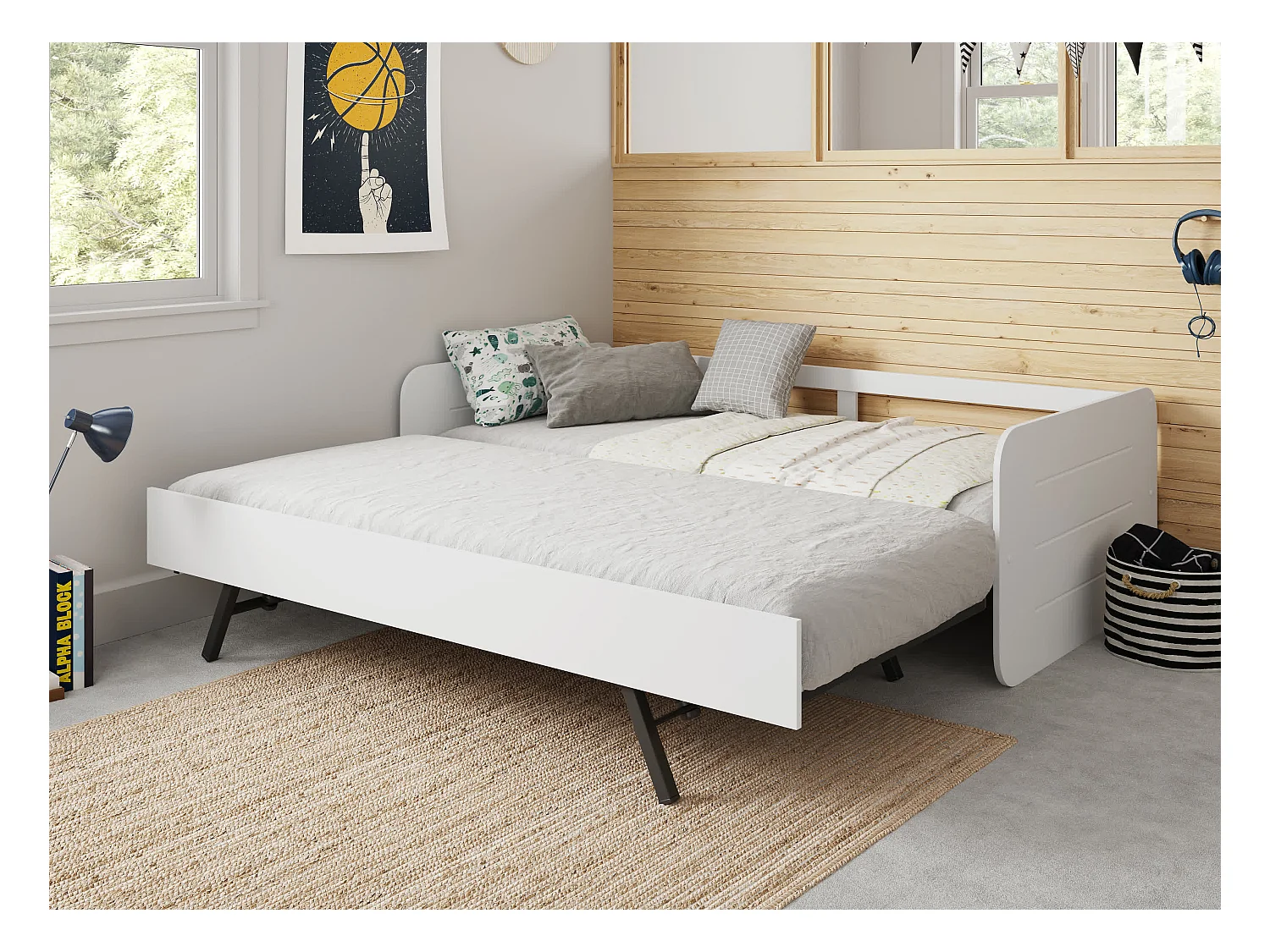 Doppio letto a ponte estraibile 195x105 cm