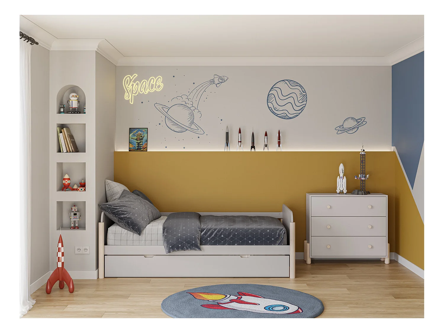 Doppio letto a ponte estraibile 203x108 cm