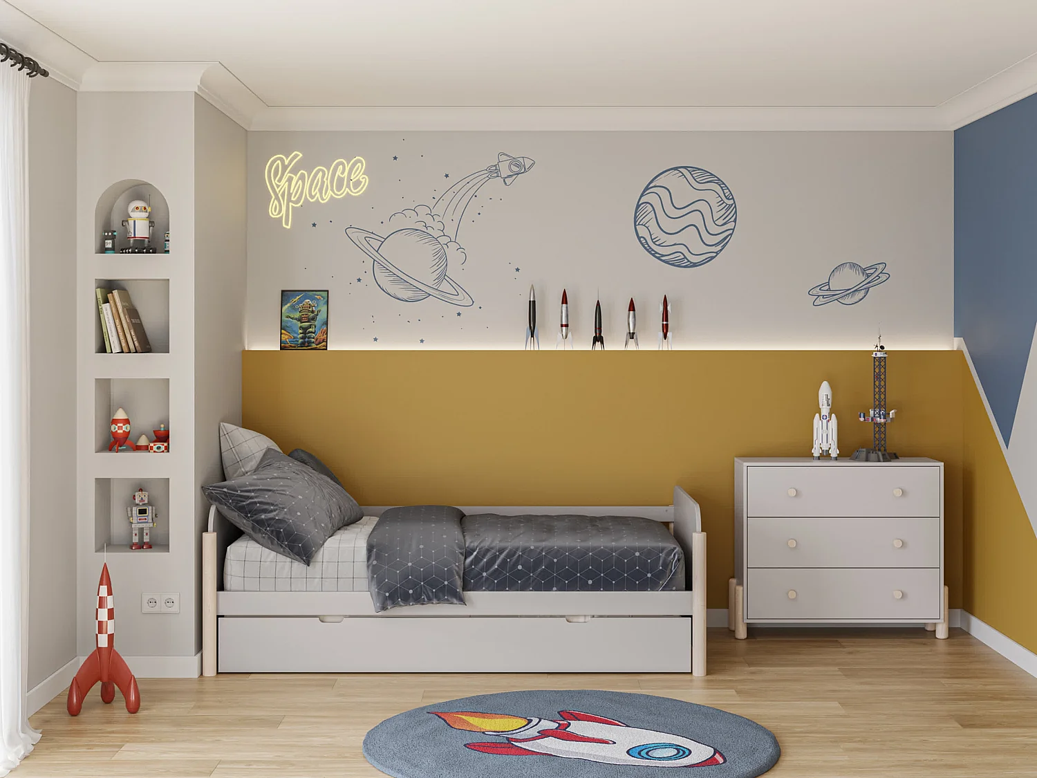 Verlichte pont gigogne dubbel 203x108 cm