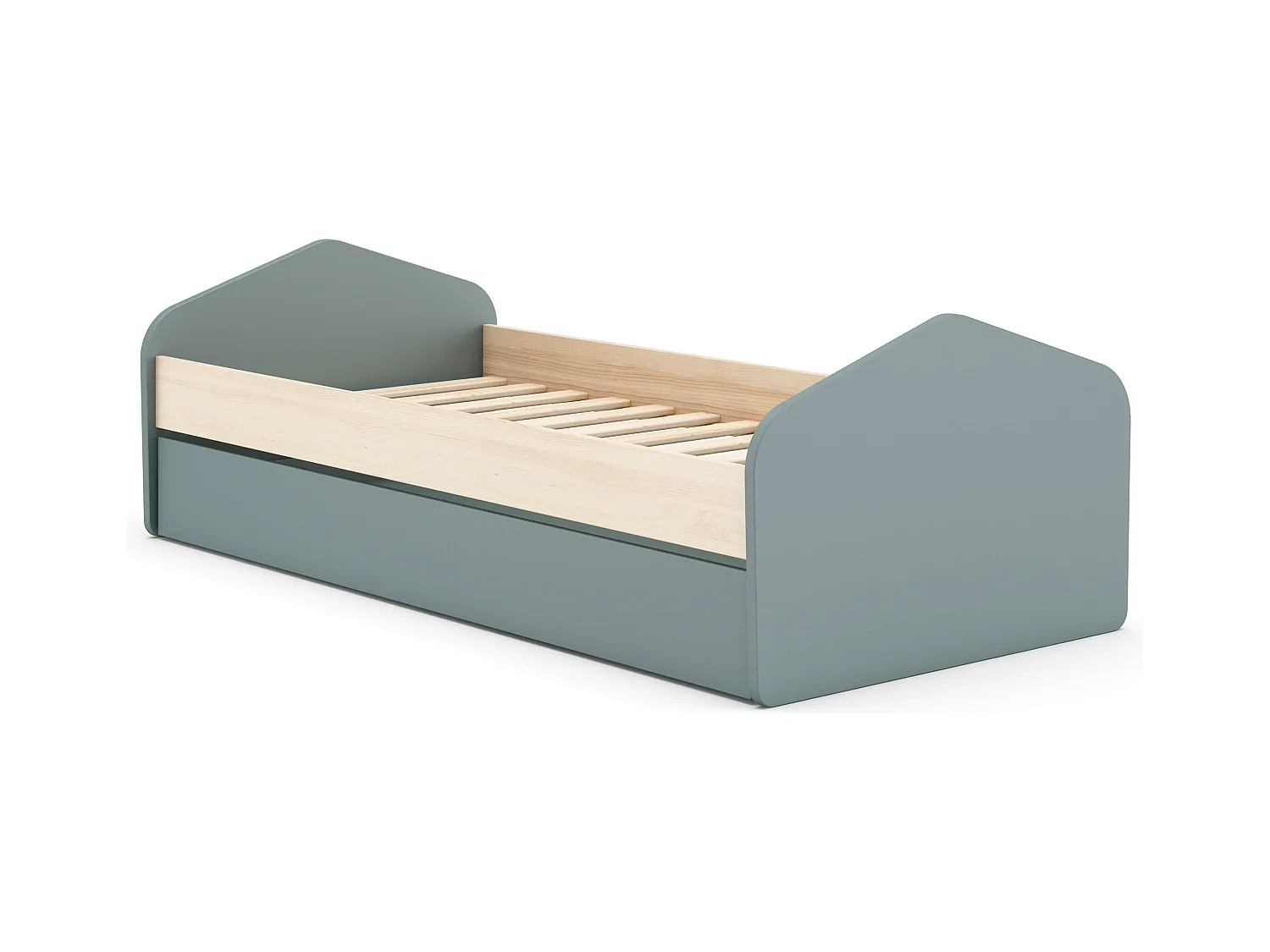 Einzelbett mit ausziehbarer Schublade 205x100 cm