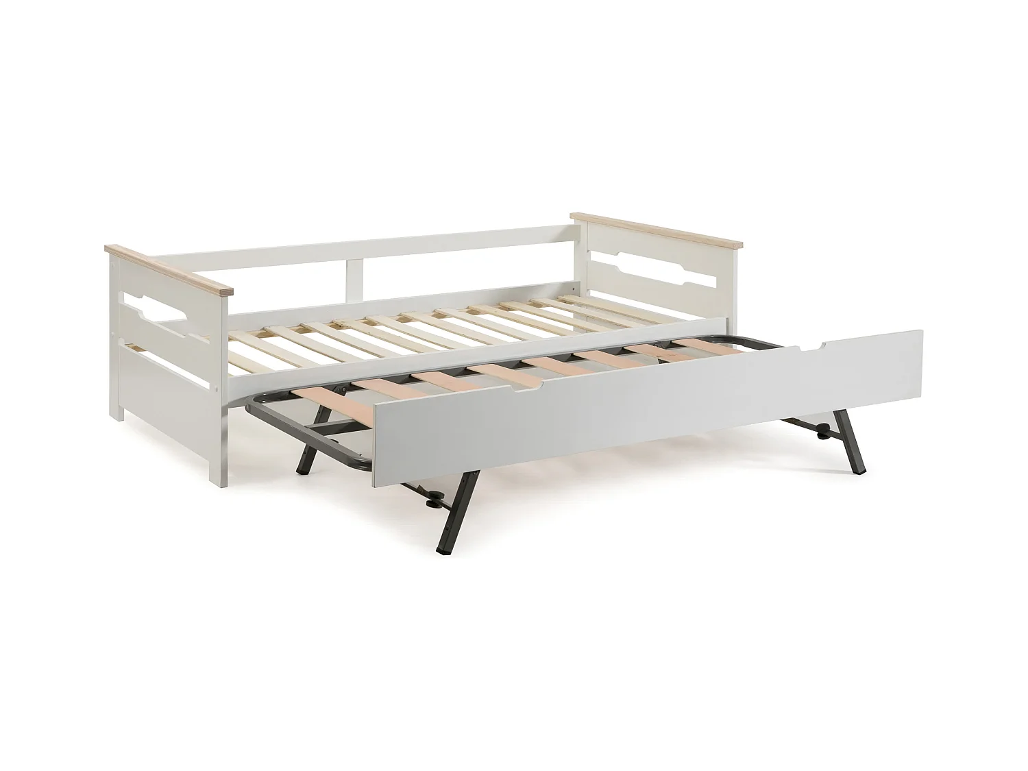 Doppio letto a ponte estraibile bianco 199x105 cm