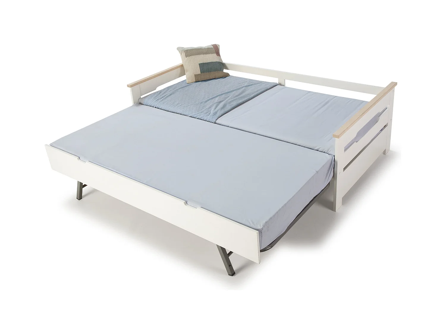 Doppio letto a ponte estraibile bianco 199x105 cm