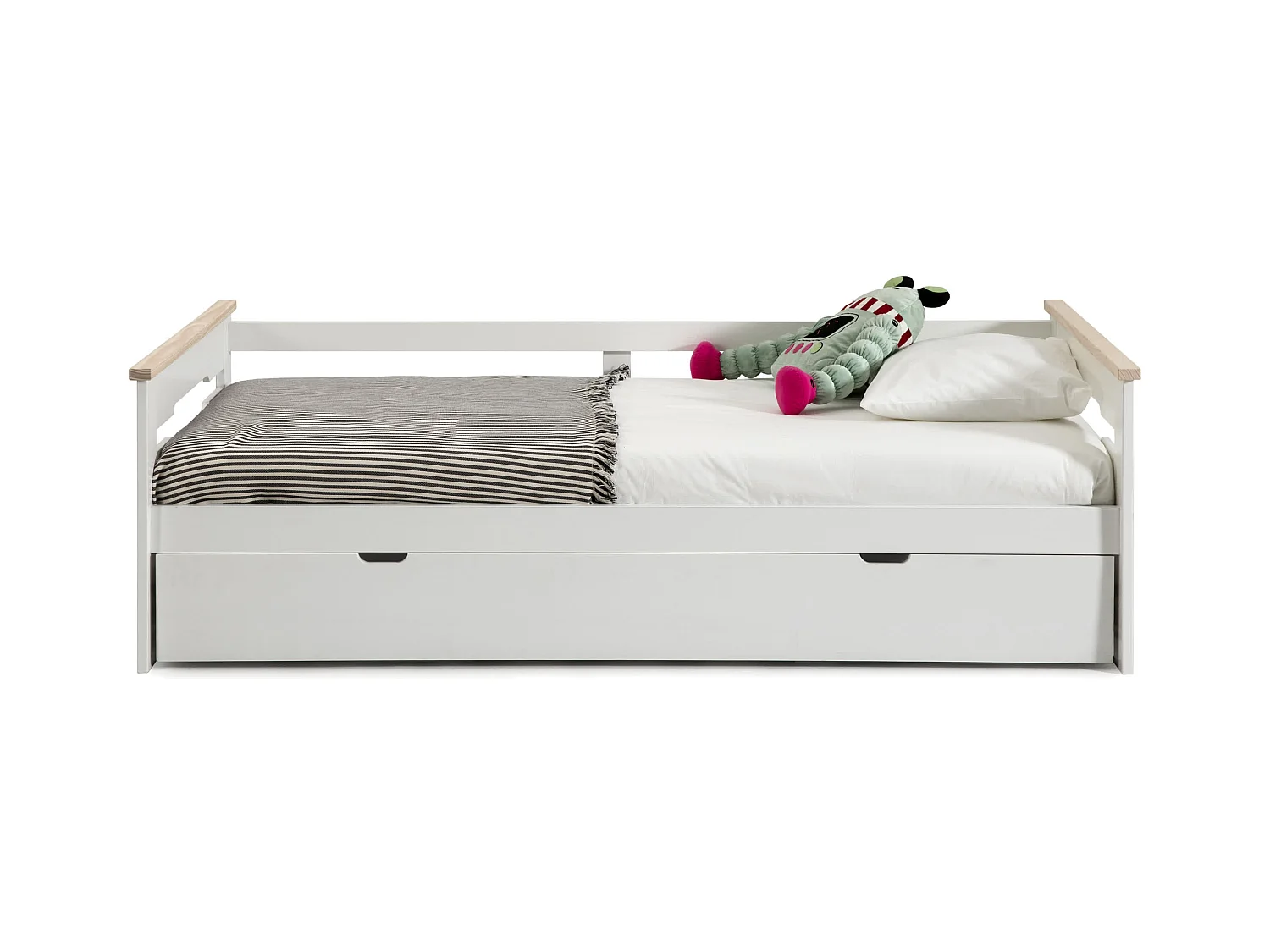 Doppio letto a ponte estraibile bianco 199x105 cm