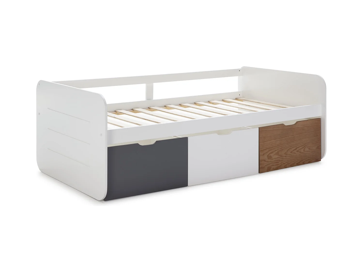 Lit blanc avec 3 tiroirs de rangement 195x105 cm
