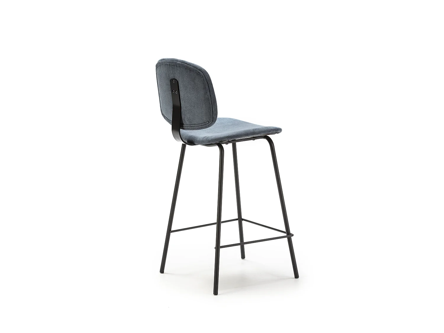 Lot de 2 tabourets en velours côtelé avec pieds en métal noir H65 cm - ARUS