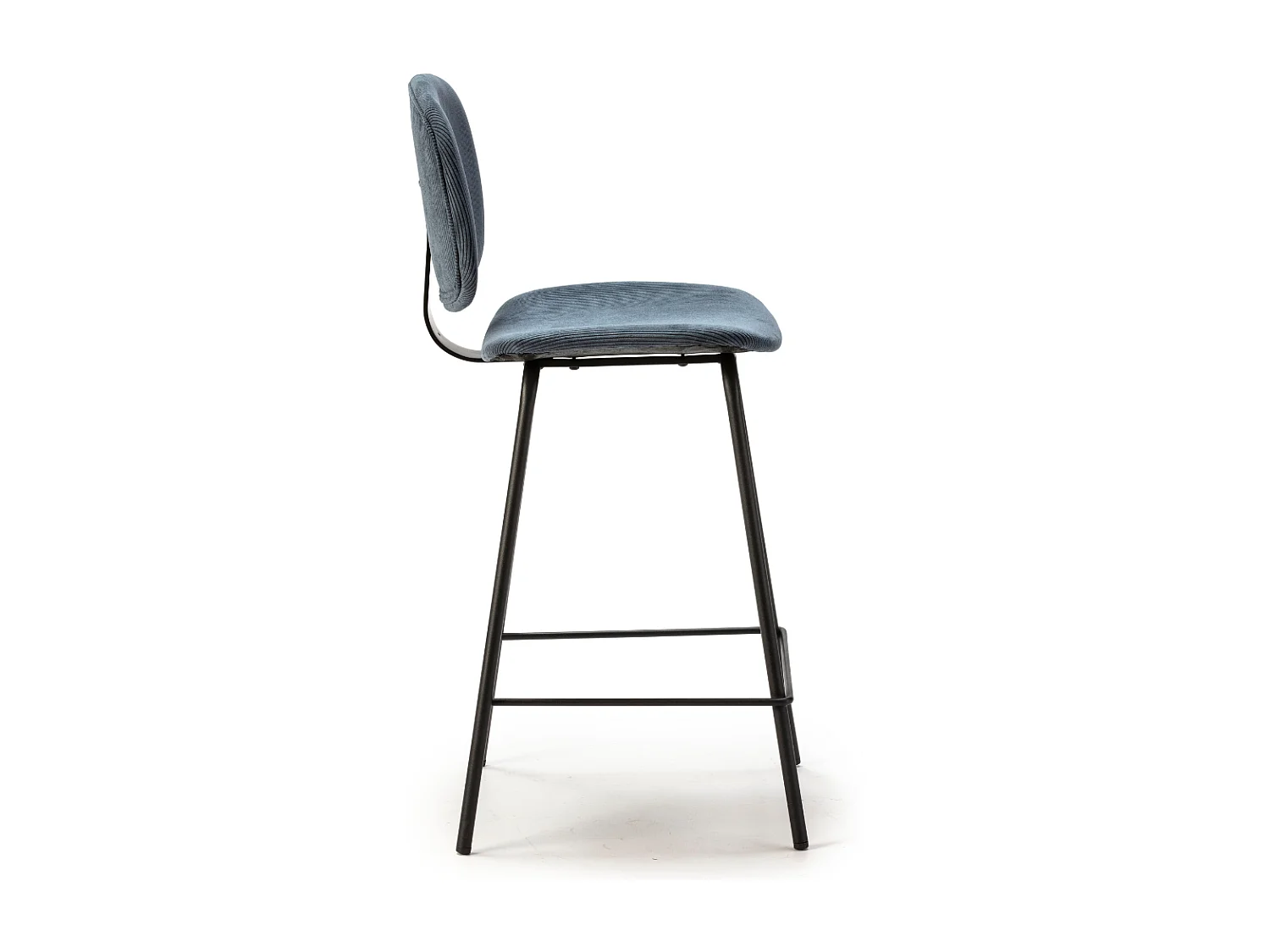 Lot de 2 tabourets en velours côtelé avec pieds en métal noir H65 cm - ARUS