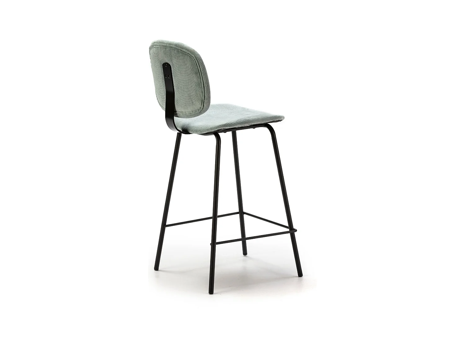 Lot de 2 tabourets en velours côtelé avec pieds en métal noir H65 cm - ARUS