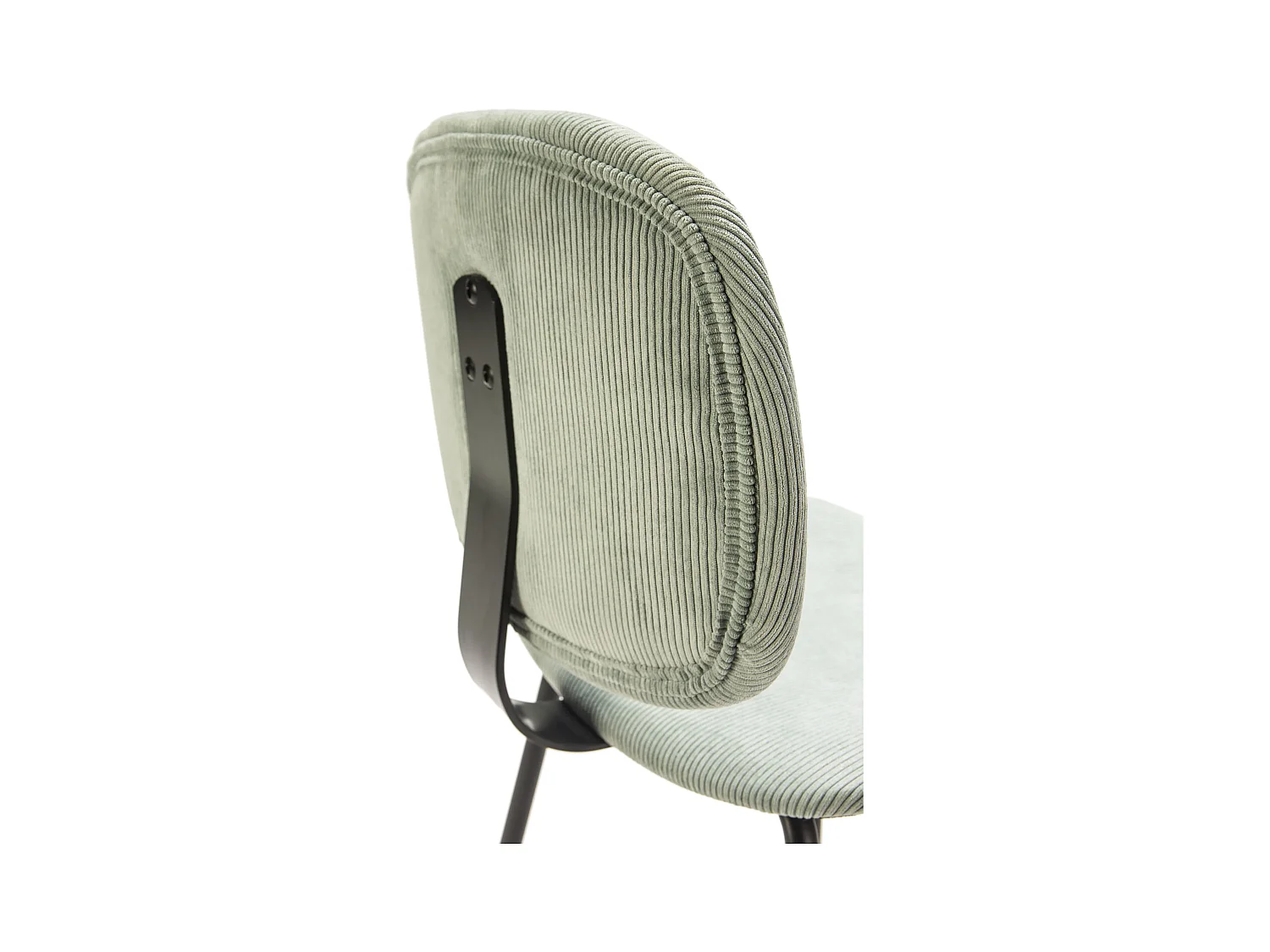 Lot de 2 tabourets en velours côtelé avec pieds en métal noir H65 cm - ARUS