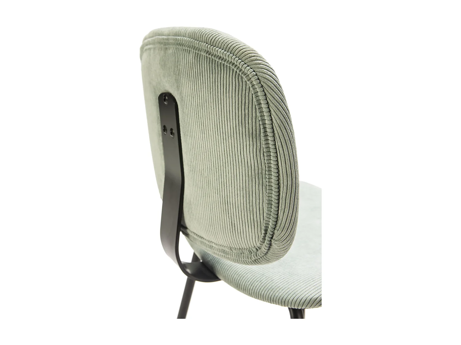 Conjunto de 2 bancos em veludo cotelê e metal preto 44x51 h98 cm