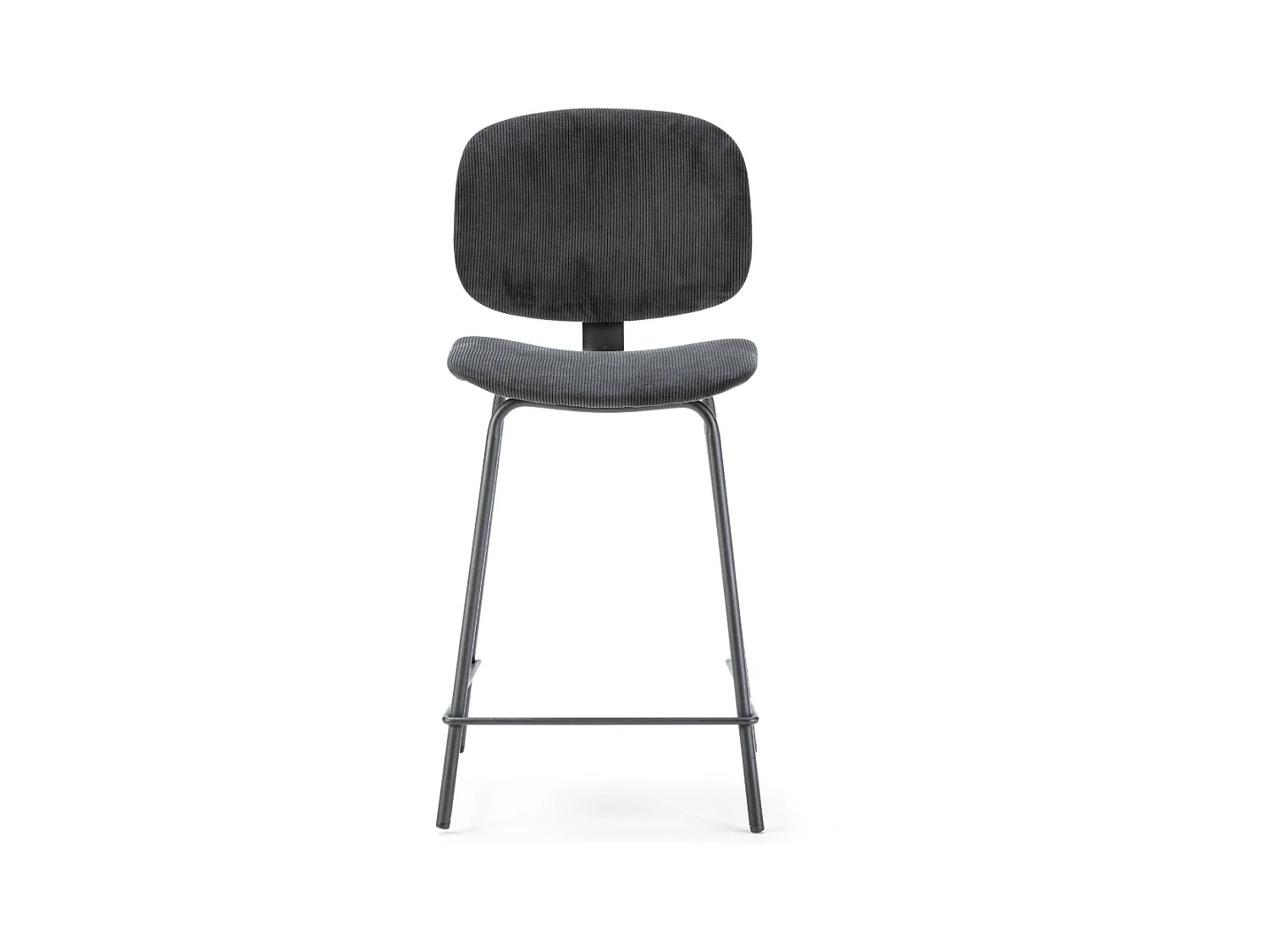 Lot de 2 tabourets en velours côtelé avec pieds en métal noir H65 cm - ARUS