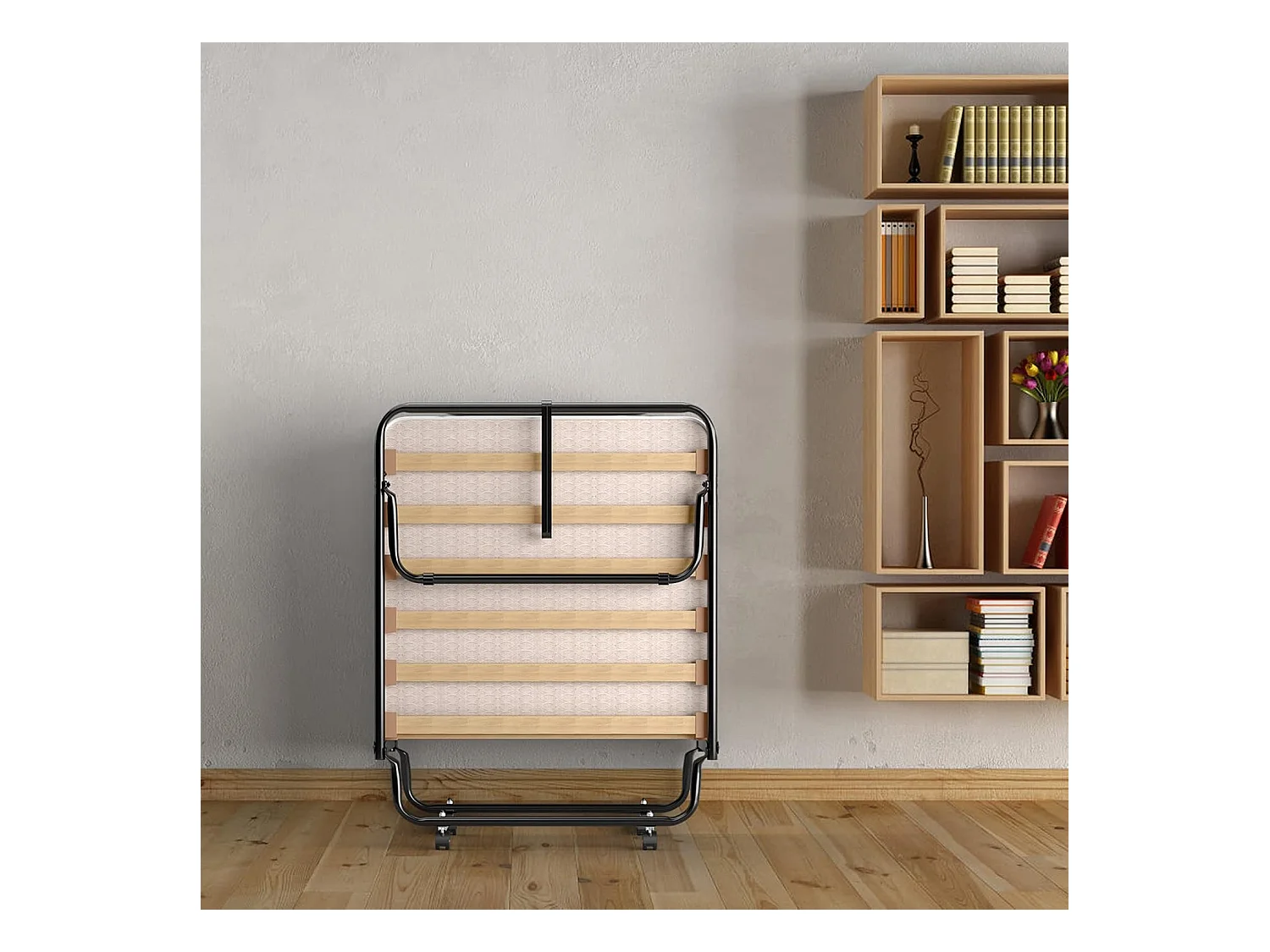 Opvouwbaar Bed, Opklapbaar Extra Gastenbed Met 10 cm Traagschuim Matras,Draagbaar Eenpersoons Slaapbed voor Camping,Gemakkelijk Op te bergen