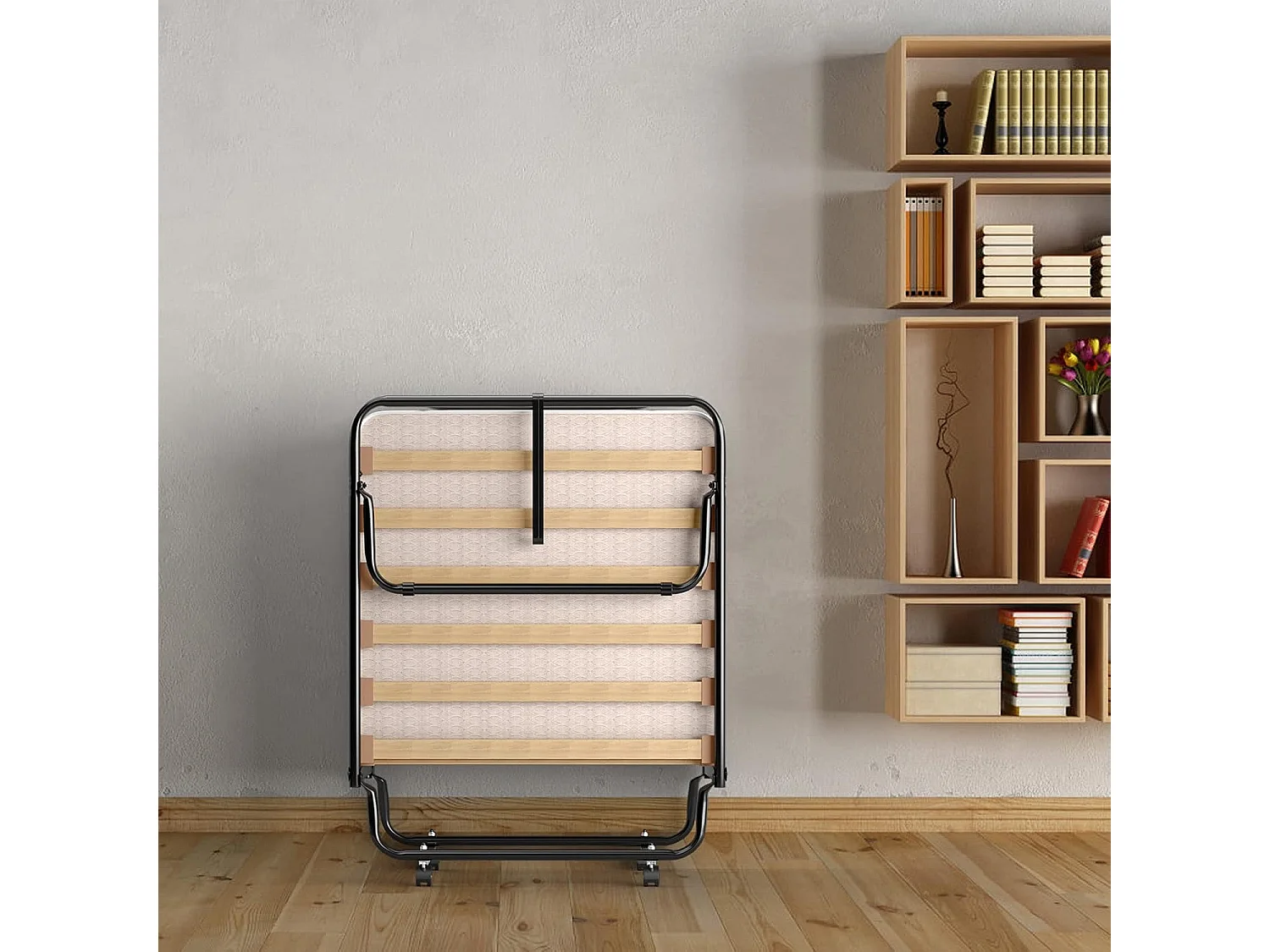 Opvouwbaar Bed, Opklapbaar Extra Gastenbed Met 10 cm Traagschuim Matras,Draagbaar Eenpersoons Slaapbed voor Camping,Gemakkelijk Op te bergen