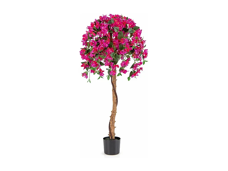 Kunstboom met bloemen, kunstplant in pot, kunstboom met azalee-bloemen, realistische potplant, kunstbloem voor thuis,kamerplant, decoratieve plant, rozeTL32430