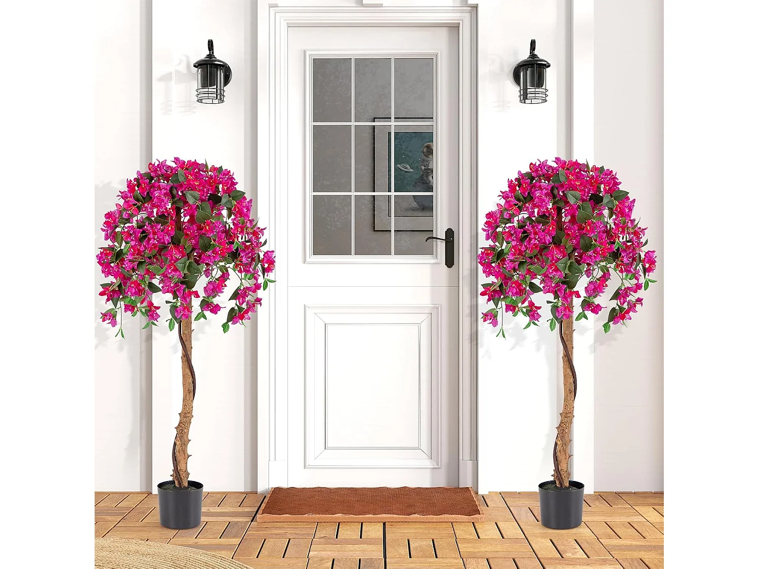 Kunstboom met bloemen, kunstplant in pot, kunstboom met azalee-bloemen, realistische potplant, kunstbloem voor thuis,kamerplant, decoratieve plant, rozeTL32430