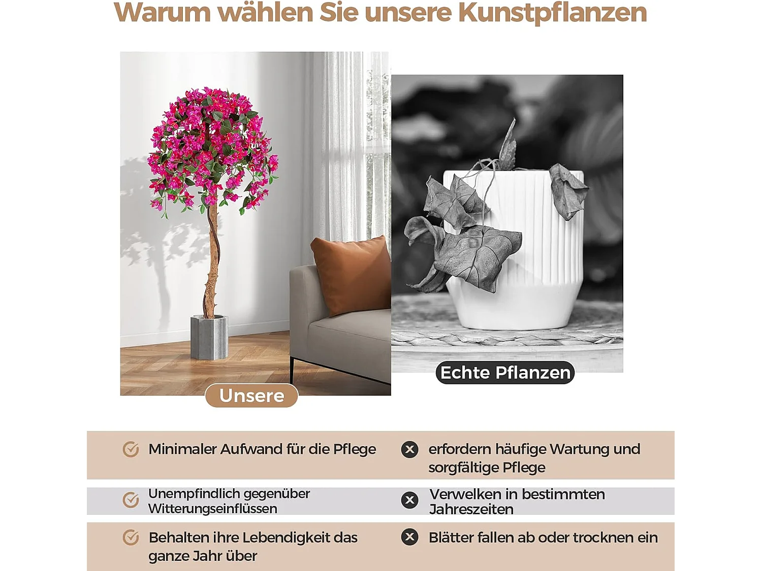 Kunstboom met bloemen, kunstplant in pot, kunstboom met azalee-bloemen, realistische potplant, kunstbloem voor thuis,kamerplant, decoratieve plant, rozeTL32430