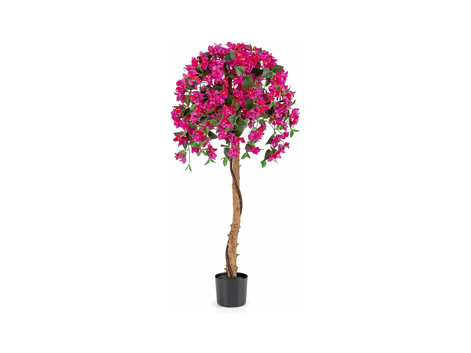 Kunstboom met bloemen, kunstplant in pot, kunstboom met azalee-bloemen, realistische potplant, kunstbloem voor thuis,kamerplant, decoratieve plant, rozeTL32430