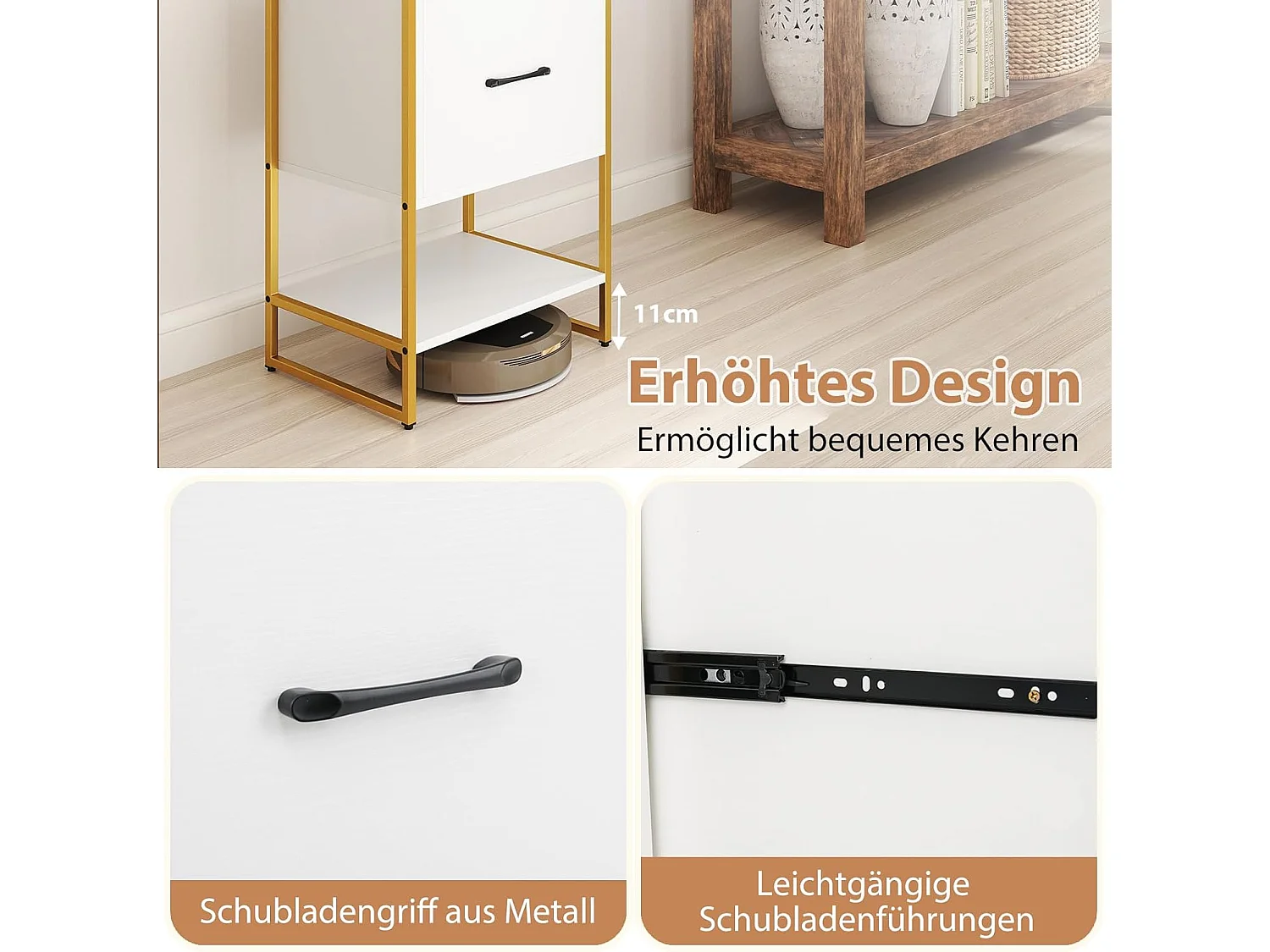 Boekenkast met 5 verdiepingen, boekenkast met open planken en metalen frame, staand rek,opbergrek voor woonkamer, slaapkamer, 45 x 35 x 160 cm (wit)VH33143