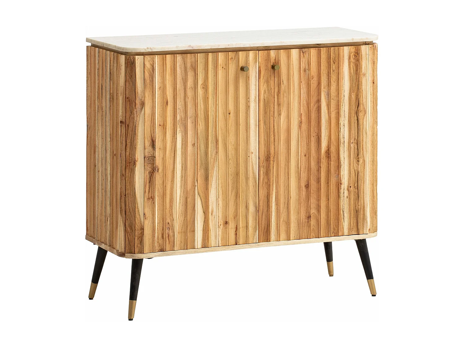 Bar de Maison en Bois Massif 65x91x50 cm Bar à Vin Véritable Marbre