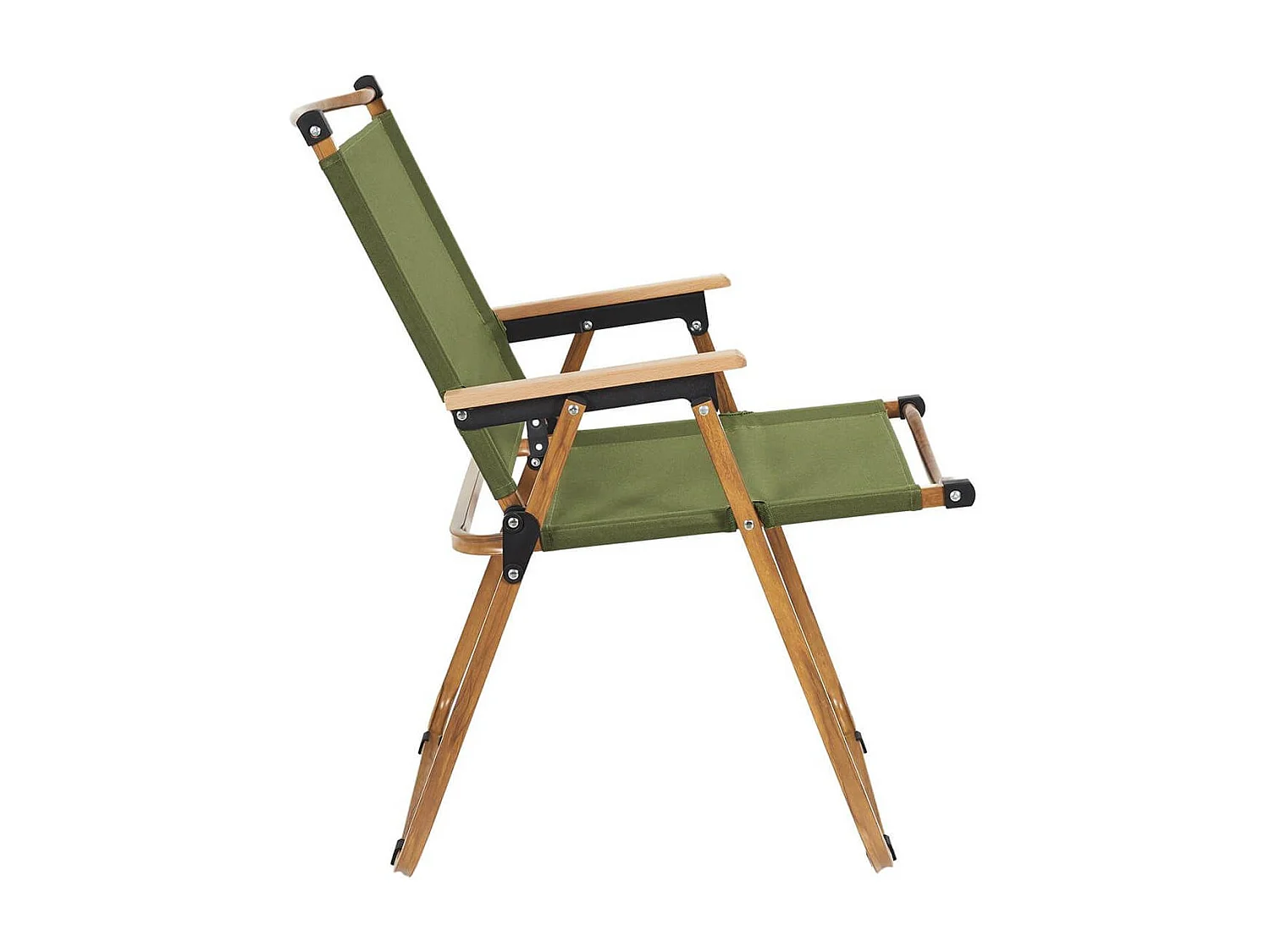 KAMPA - Chaise Pliante de Camping en Métal imitation bois et Toile Verte