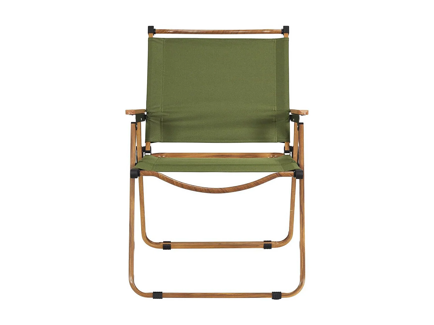 KAMPA - Chaise Pliante de Camping en Métal imitation bois et Toile Verte