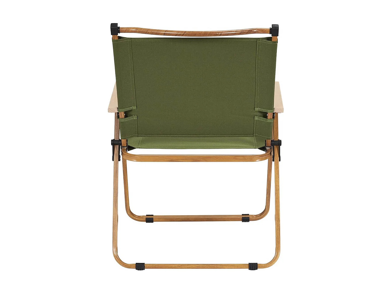 KAMPA - Chaise Pliante de Camping en Métal imitation bois et Toile Verte
