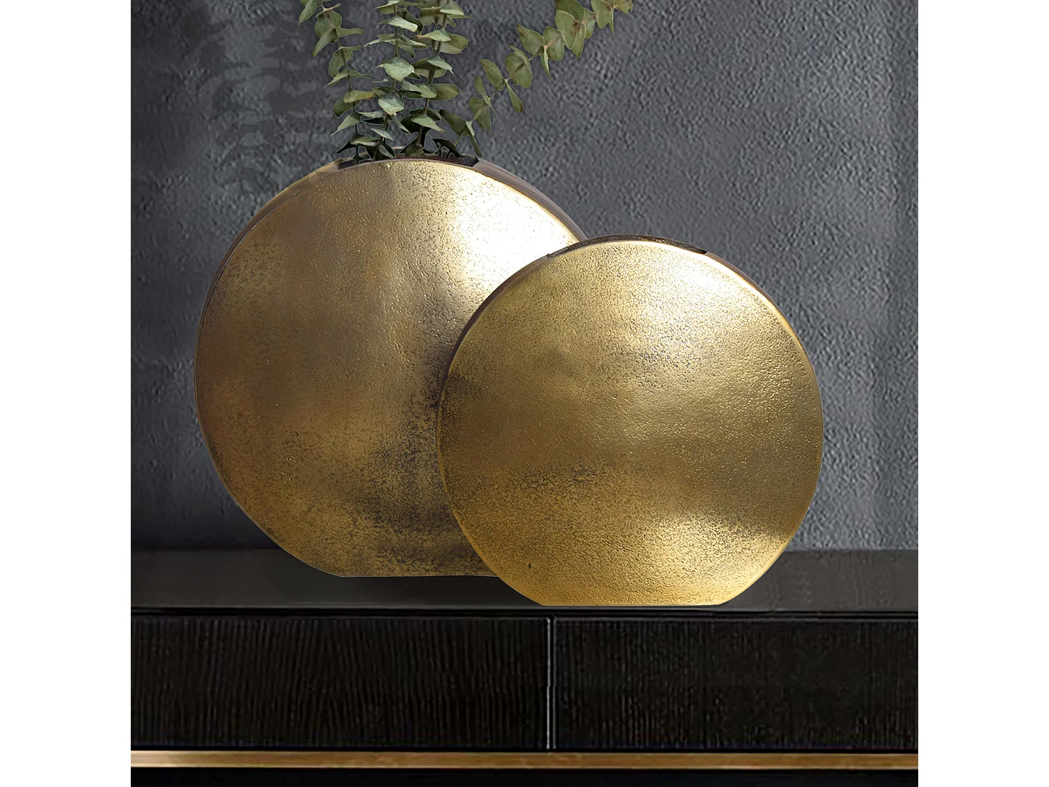 Vase Décorative Lot de 2 Aluminium Moderne Fleurs Décoration Intérieure