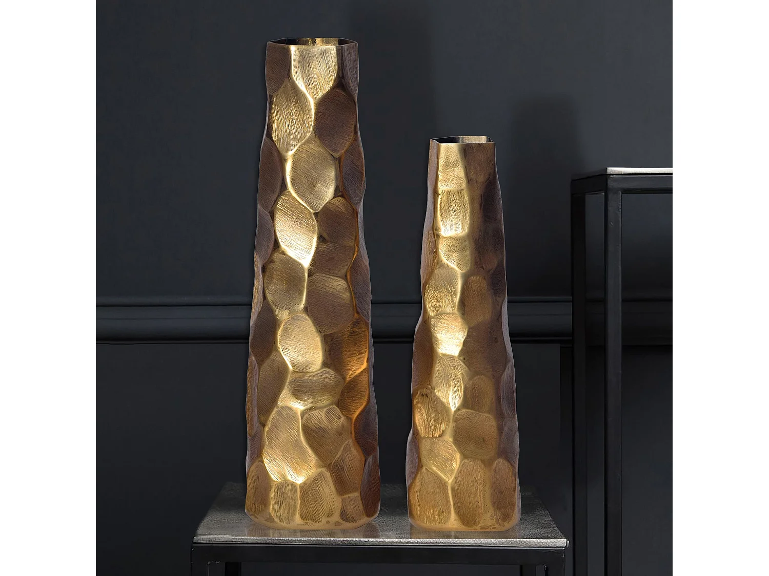 Vase Décorative Lot de 2 Aluminium Fleurs Décoration Intérieure Moderne