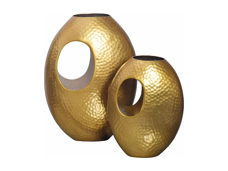 Vase Décorative Lot de 2 Aluminium Fleurs Décoration Martelée Intérieure