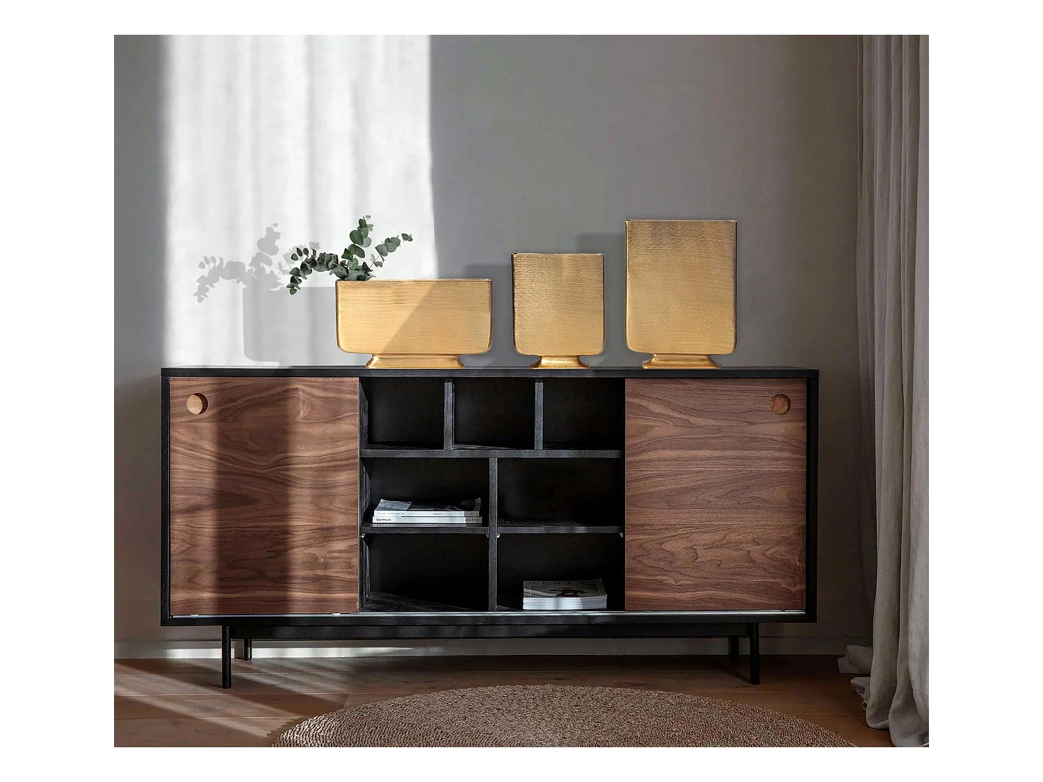 Vase Décorative Lot de 3 Aluminium Fleurs Décoration Intérieure Moderne