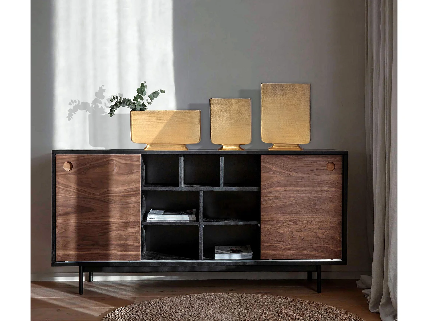 Vase Décorative Lot de 3 Aluminium Fleurs Décoration Intérieure Moderne