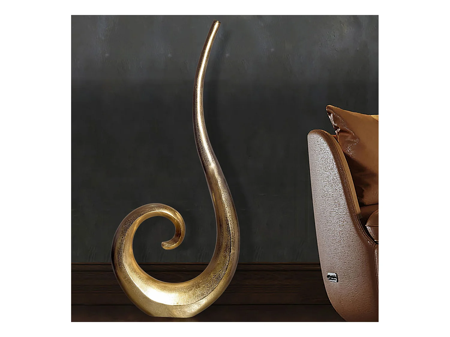 Vase à Fleurs Décorative 100 cm Aluminium Spirale de Sol Métal XXL