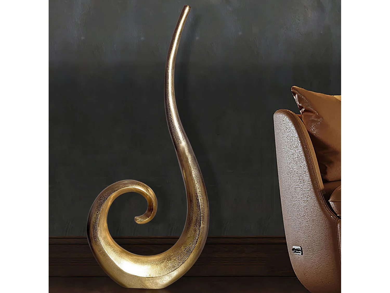 Vase à Fleurs Décorative 100 cm Aluminium Spirale de Sol Métal XXL