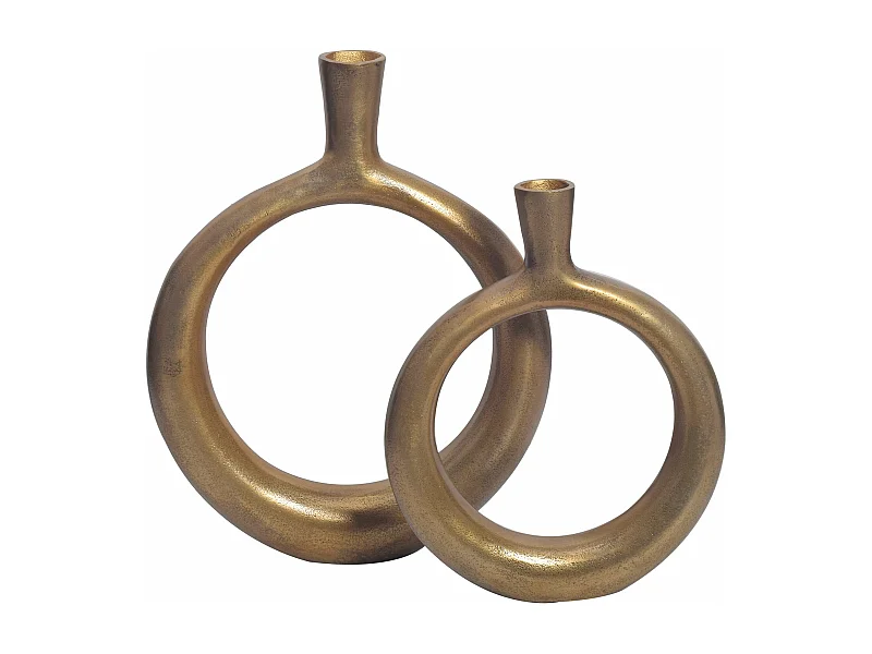 Vase Décorative Lot de 2 Aluminium Fleurs Décoration Donut Intérieure