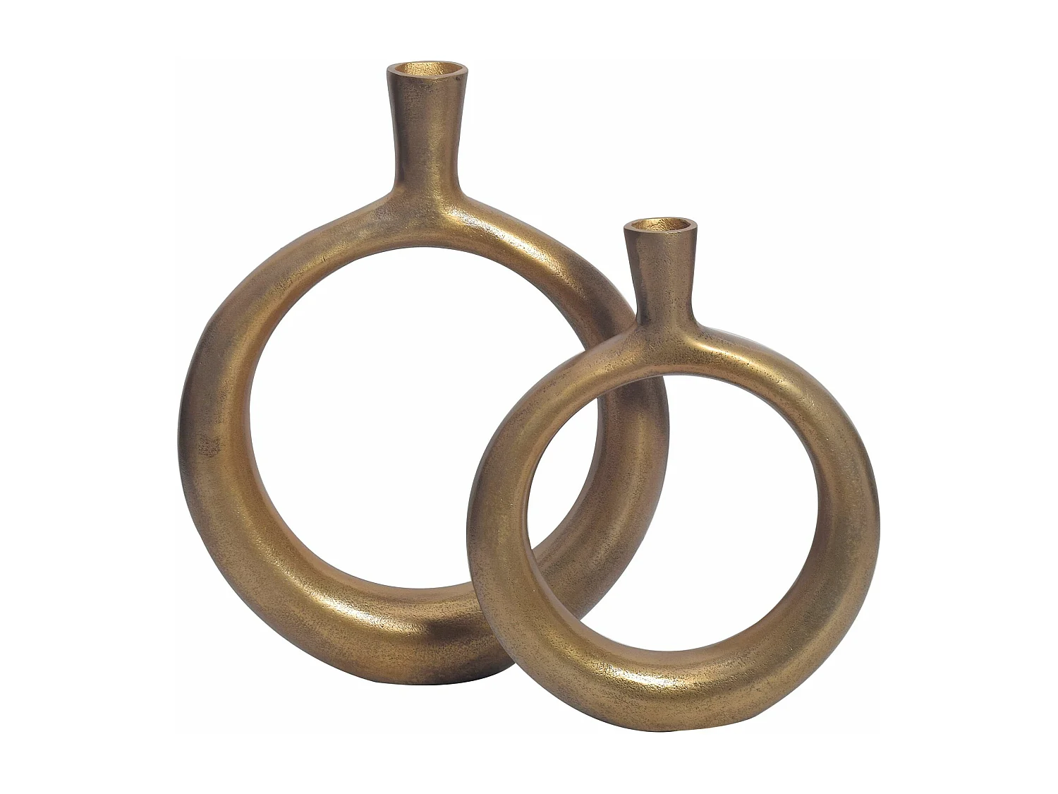 Vase Décorative Lot de 2 Aluminium Fleurs Décoration Donut Intérieure